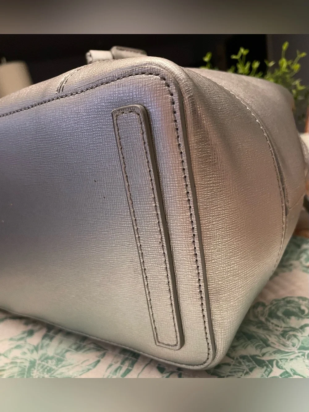 Furla Silver Drawstring Bucket Bag